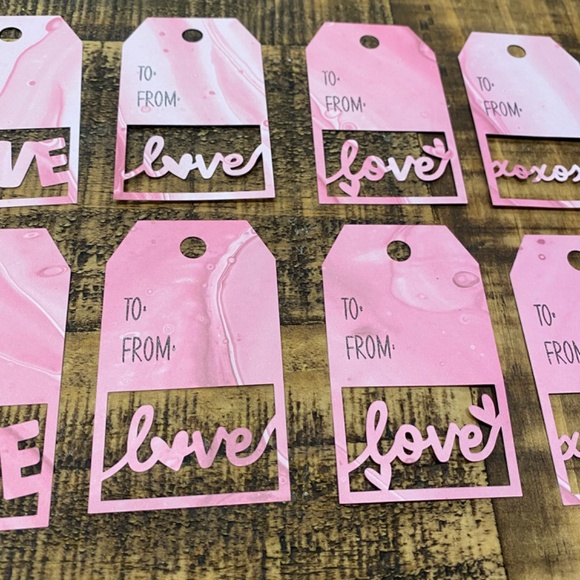 Gift Tags Set of 16/Hearts Love XOXO Gift Tags - Picture 5 of 7